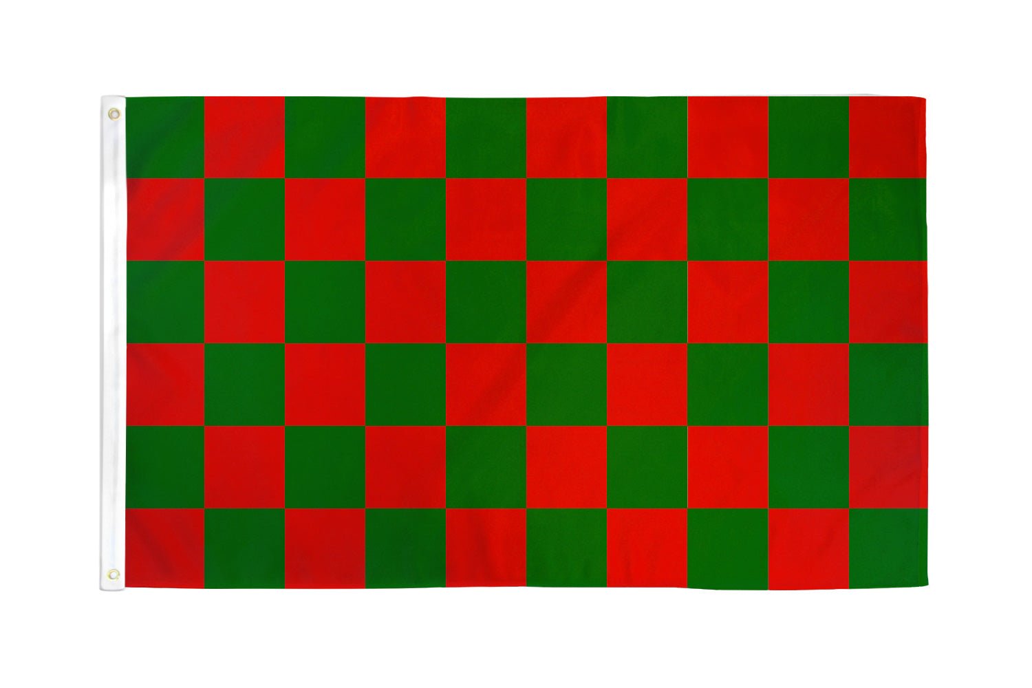 Red & Green Checkered Flag 3x5ft Poly - Flags Importer