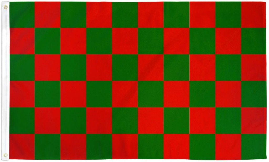 Red & Green Checkered Flag 3x5ft Poly - Flags Importer