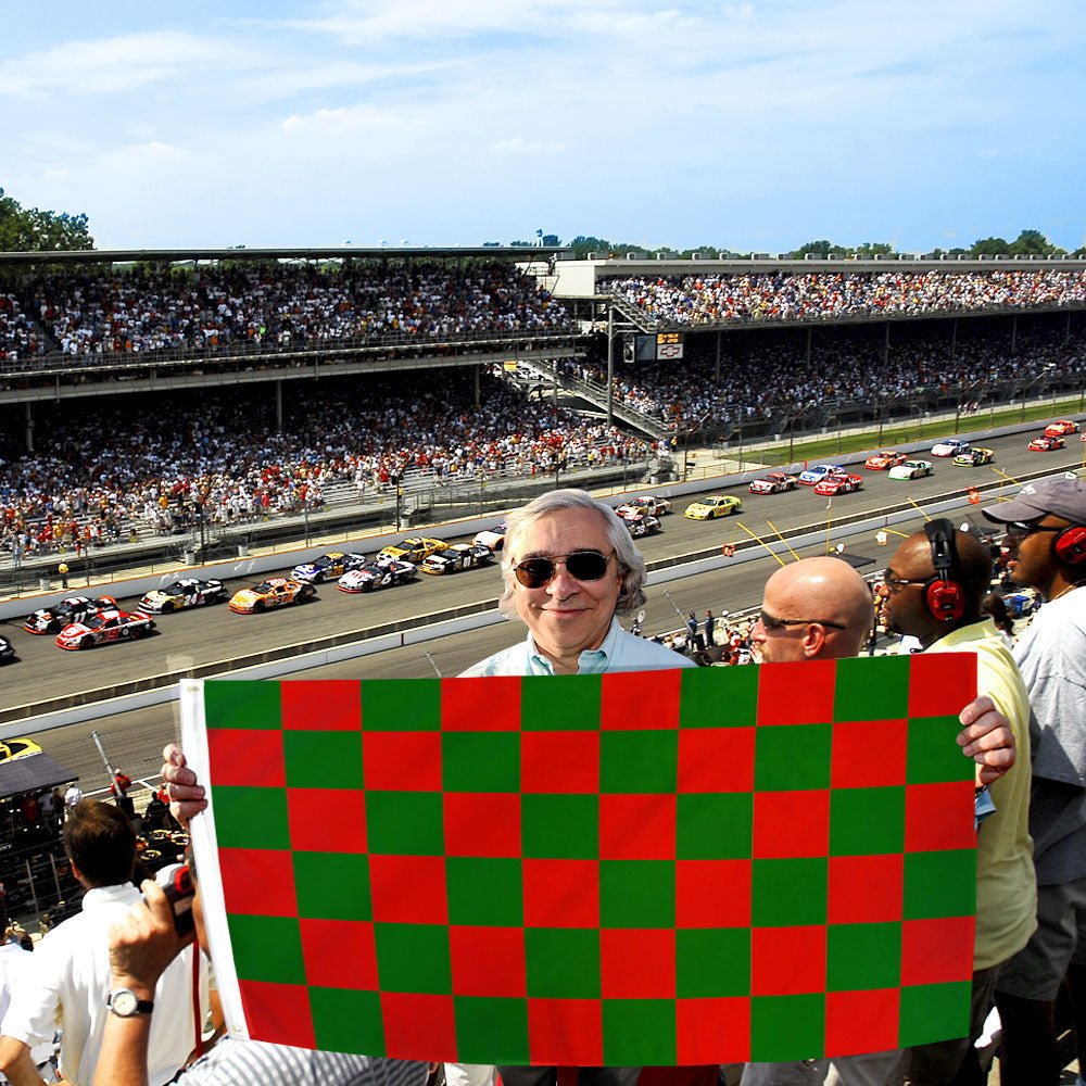 Red & Green Checkered Flag 3x5ft Poly - Flags Importer