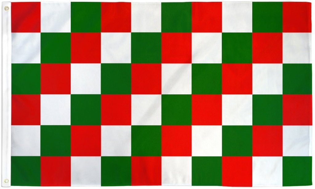 Red, Green & White Checkered Flag 3x5ft Poly - Flags Importer