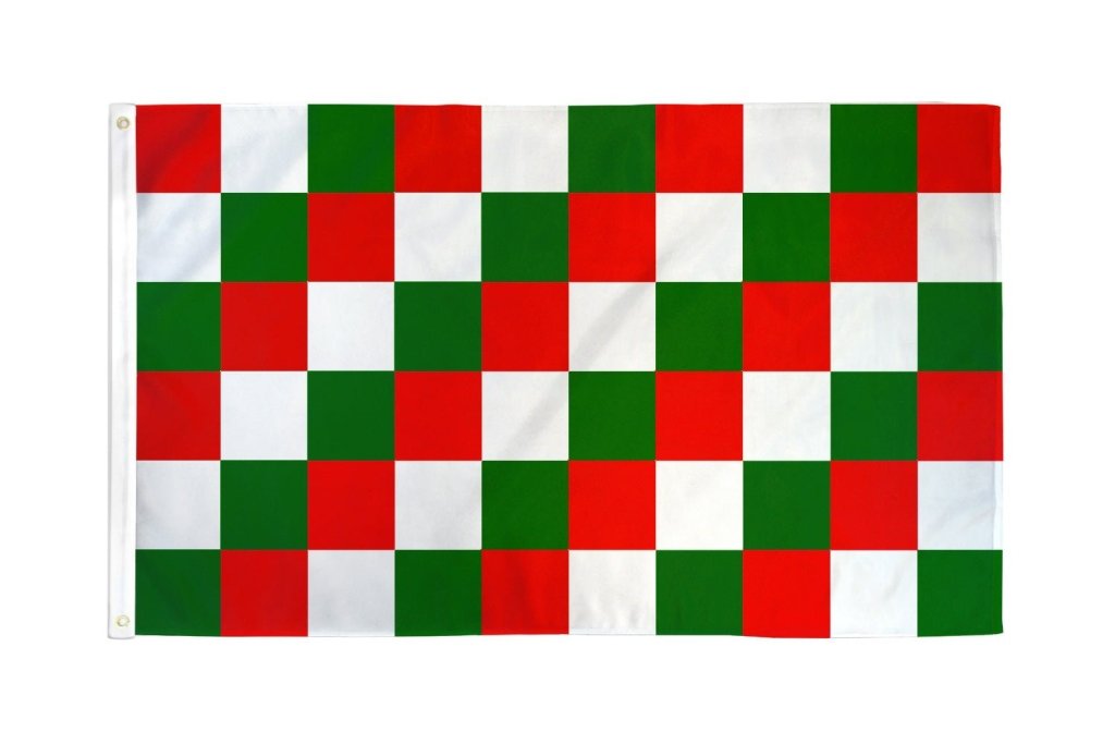 Red, Green & White Checkered Flag 3x5ft Poly - Flags Importer