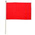 Red Solid Color 12x18in Stick Flag - Flags Importer