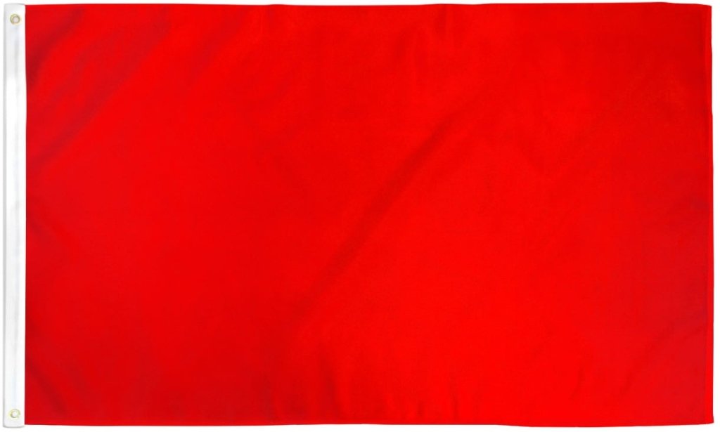 Red Solid Color Printed Polyester Flag 3ft by 5ft