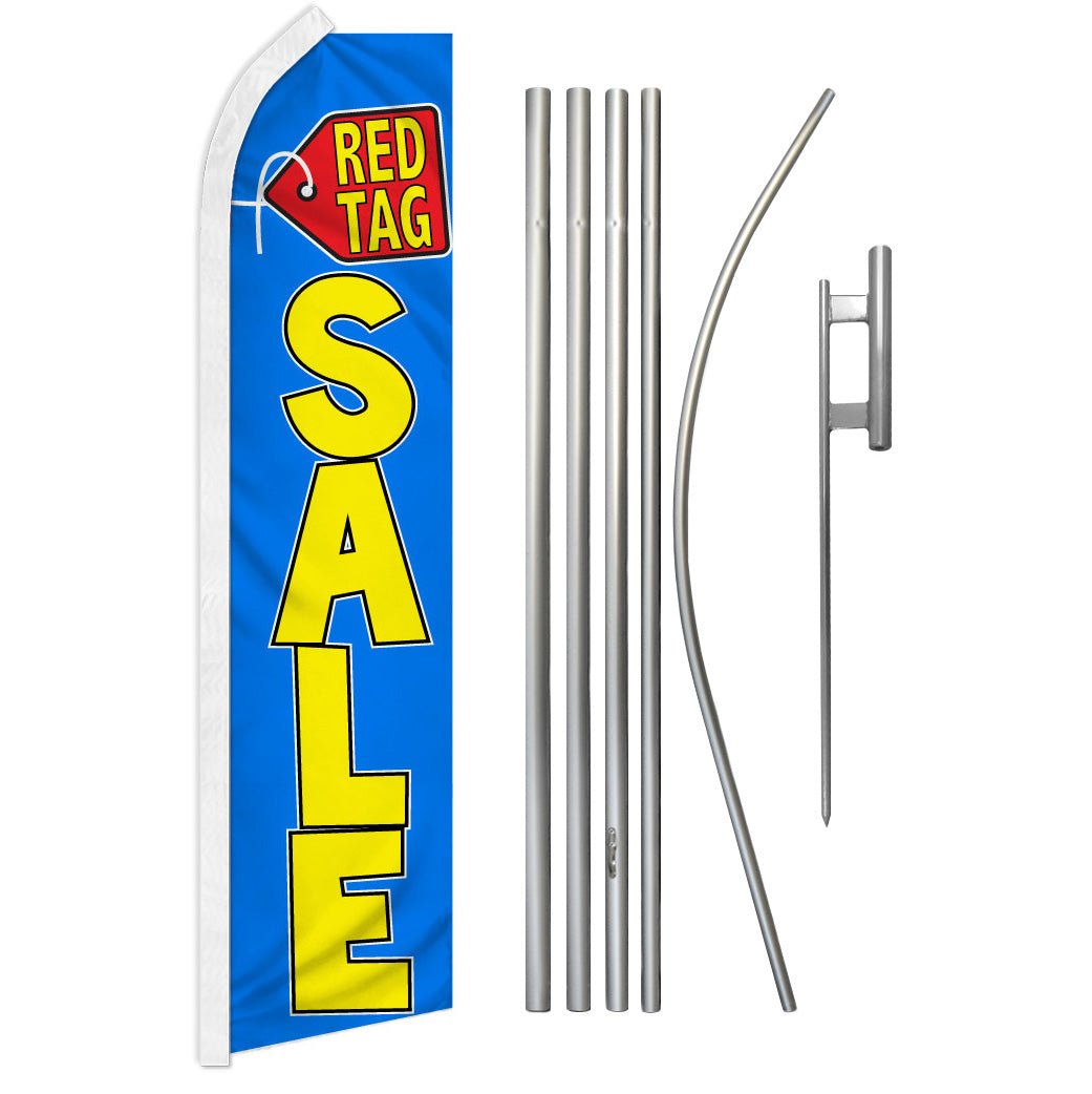 Red Tag Sale Blue Super Flag & Pole Kit - Flags Importer