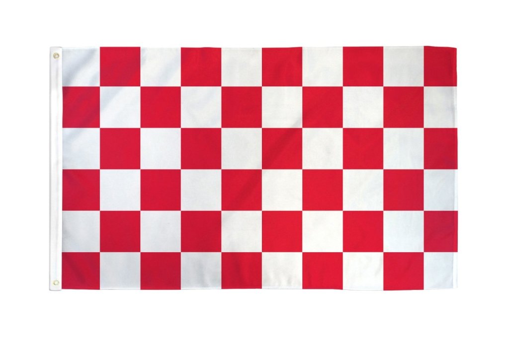 Red & White Checkered Flag 2x3ft Poly - Flags Importer