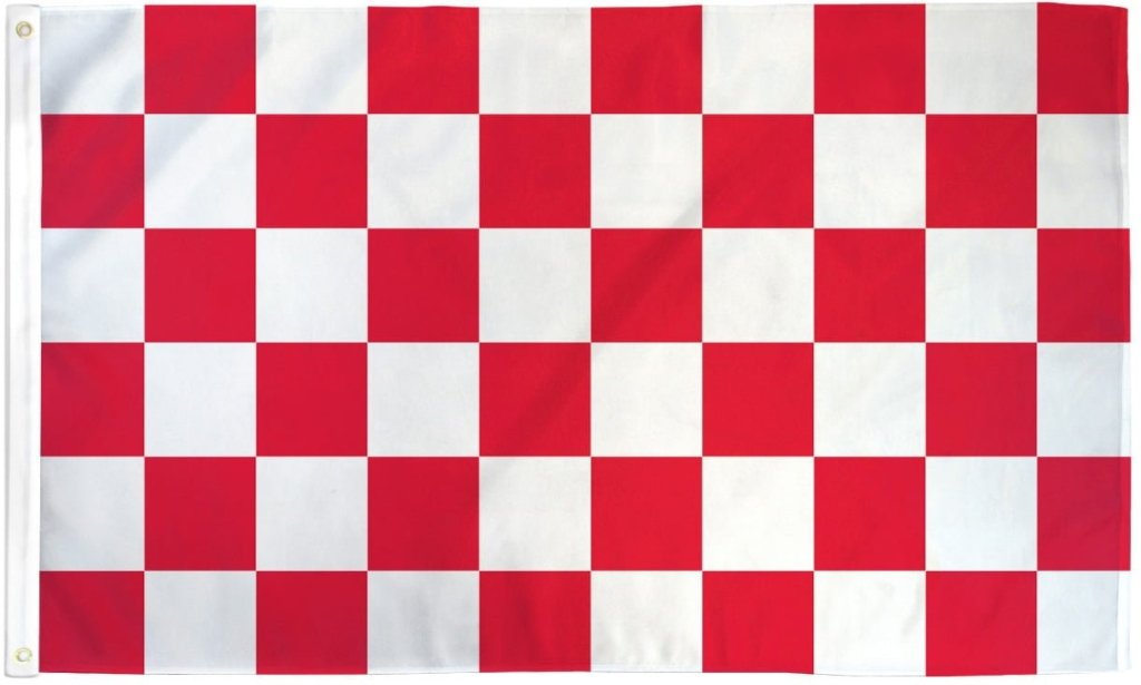 Red & White Checkered Flag 2x3ft Poly - Flags Importer