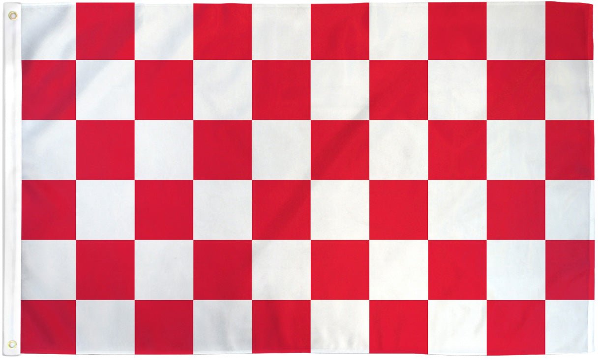 Red & White Checkered Flag 3x5ft Poly - Flags Importer