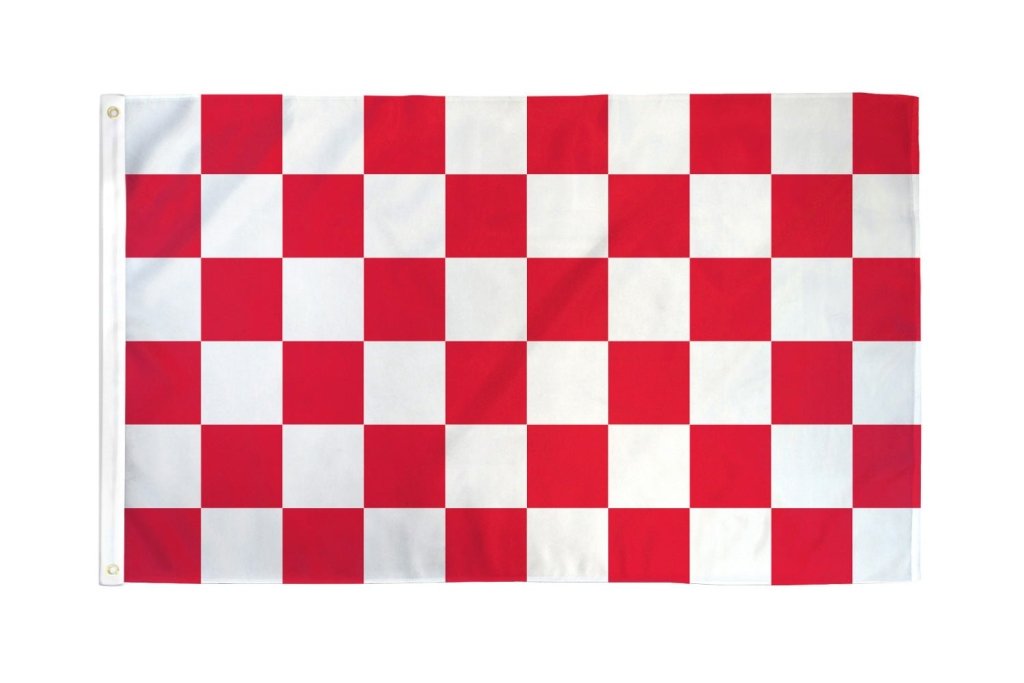 Red & White Checkered Flag 3x5ft Poly - Flags Importer