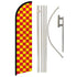 Red & Yellow Checkered Windless Banner Flag & Pole Kit - Flags Importer