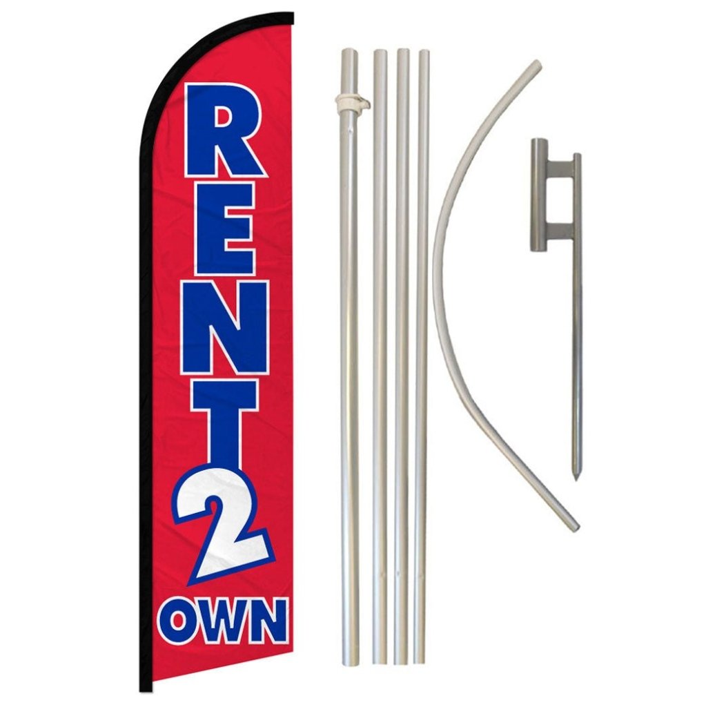 Rent 2 Own Windless Banner Flag & Pole Kit - Flags Importer