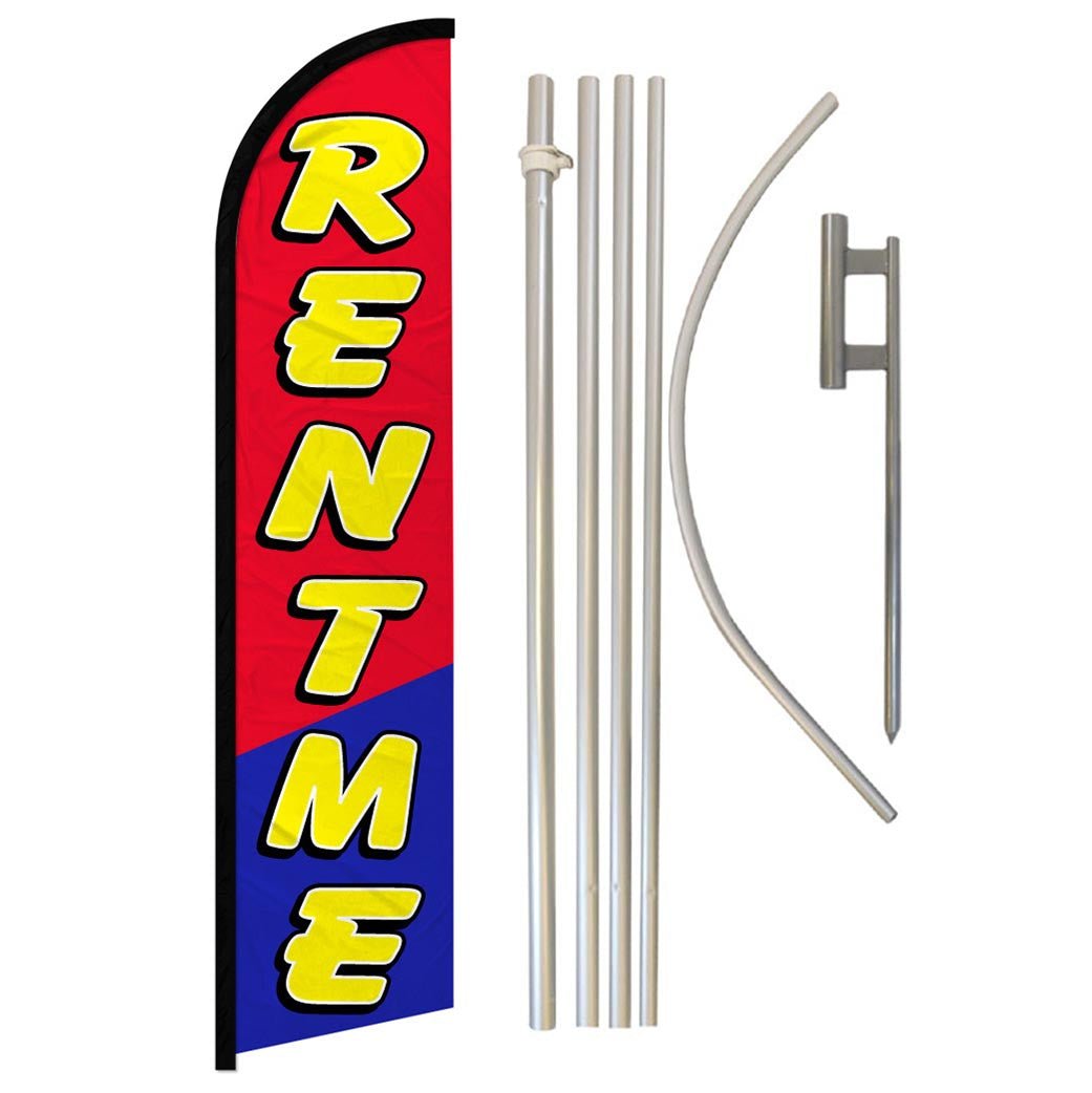 Rent Me Windless Banner Flag & Pole Kit - Flags Importer