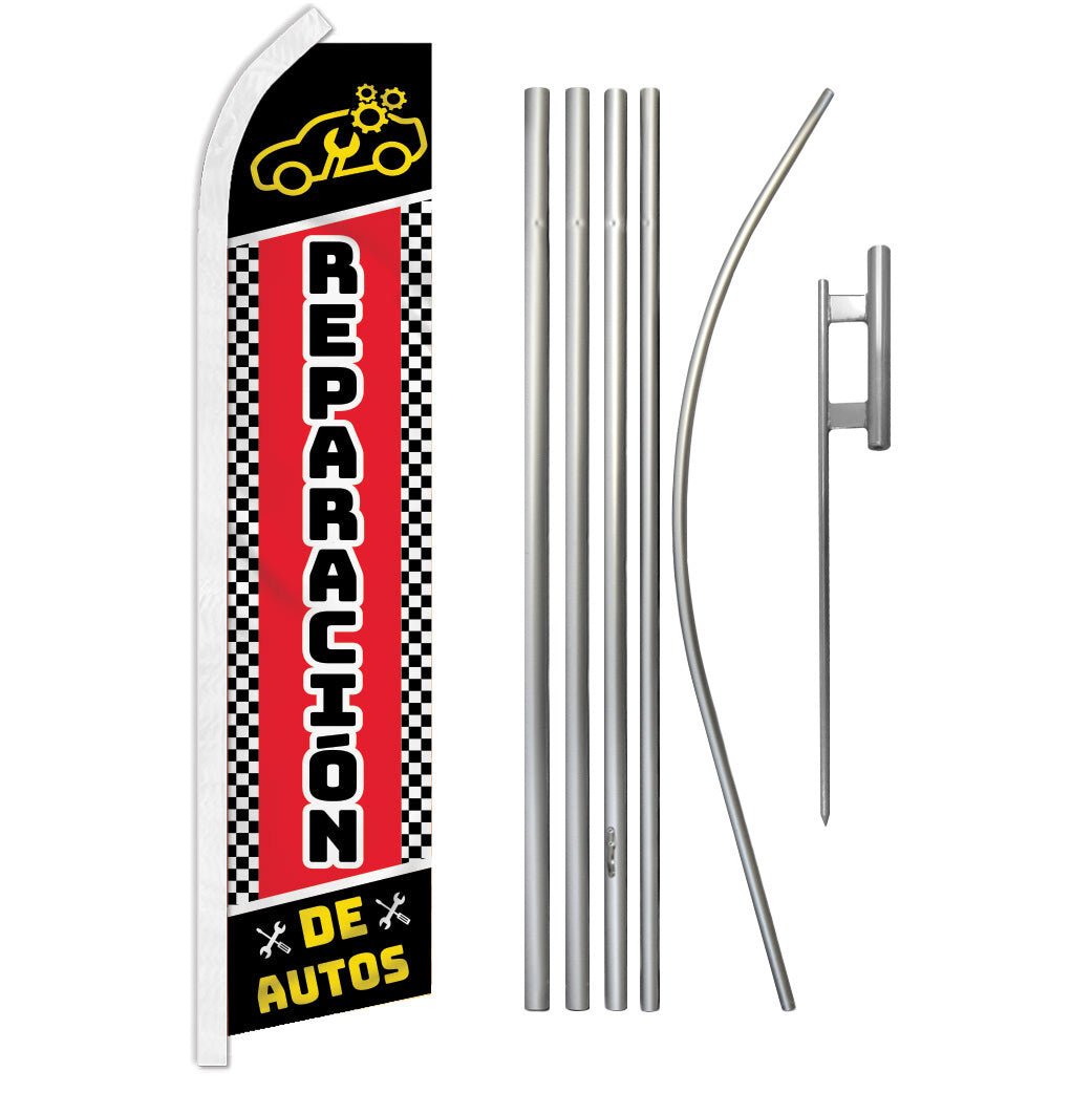 Reparacion De Autos Super Flag & Pole Kit - Flags Importer