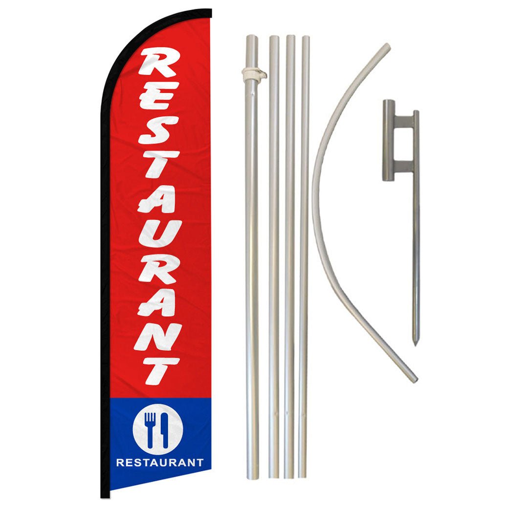 Restaurant Windless Banner Flag & Pole Kit - Flags Importer