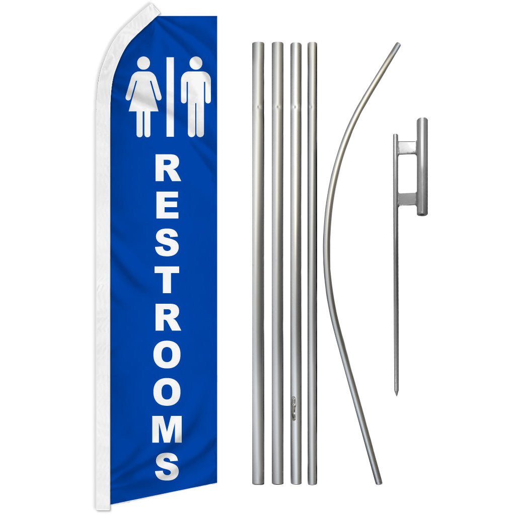 Restrooms Super Flag & Pole Kit - Flags Importer