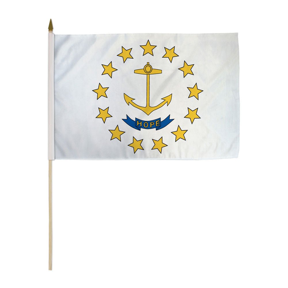 Rhode Island 12x18in Stick Flag - Flags Importer