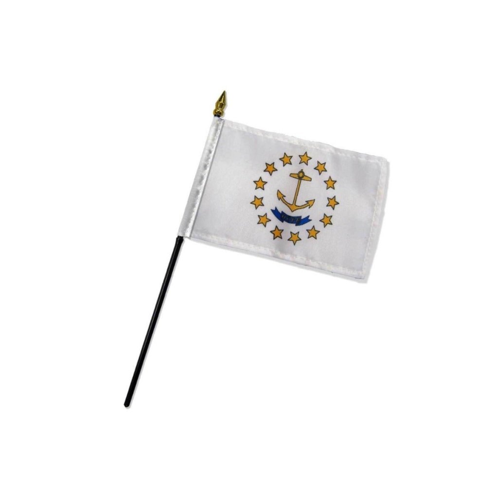 Rhode Island 4x6in Stick Flag - Flags Importer