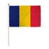 Romania 12x18in Stick Flag - Flags Importer