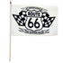 Route 66 (Black & White) 12x18in Stick Flag - Flags Importer