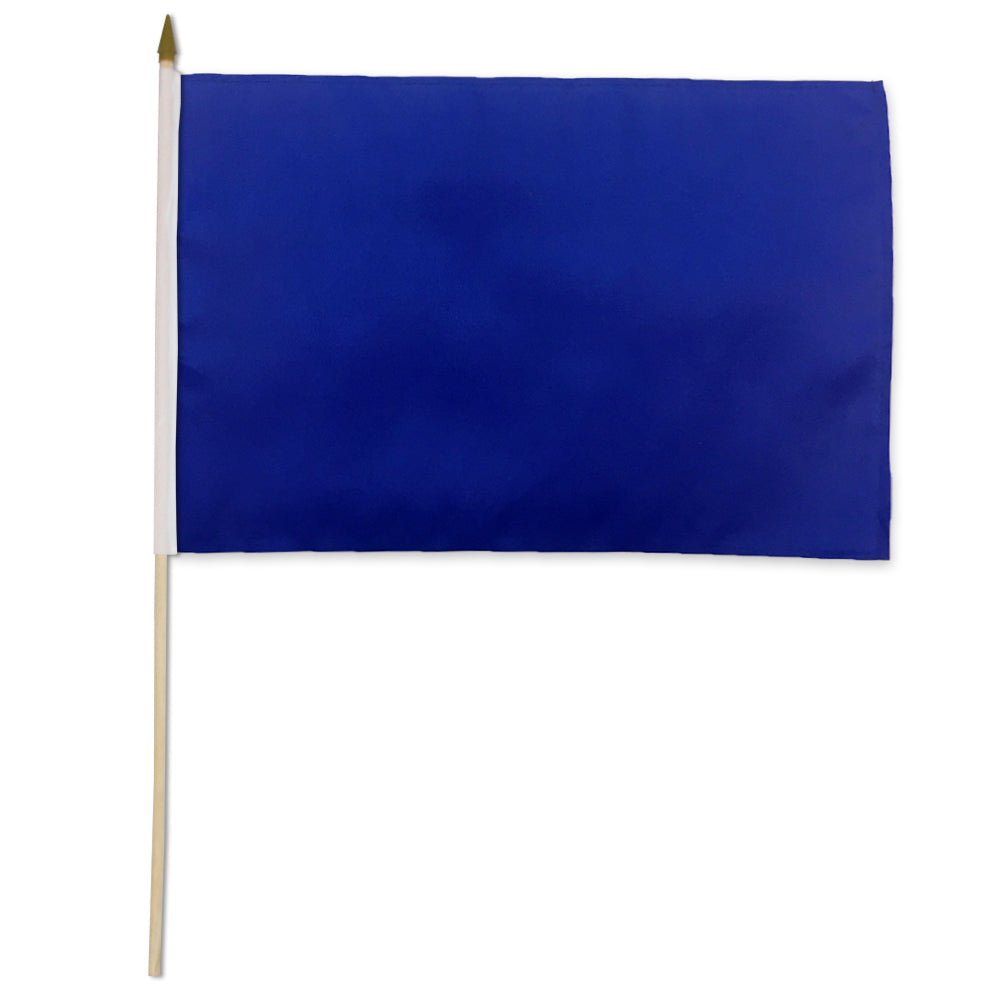 Royal Blue Solid Color 12x18in Stick Flag - Flags Importer