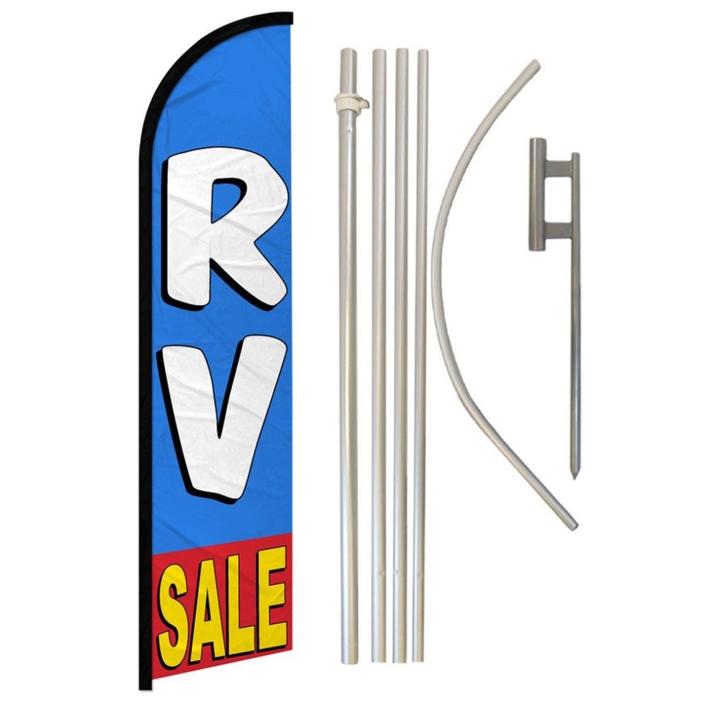 RV Sale Windless Banner Flag & Pole Kit - Flags Importer