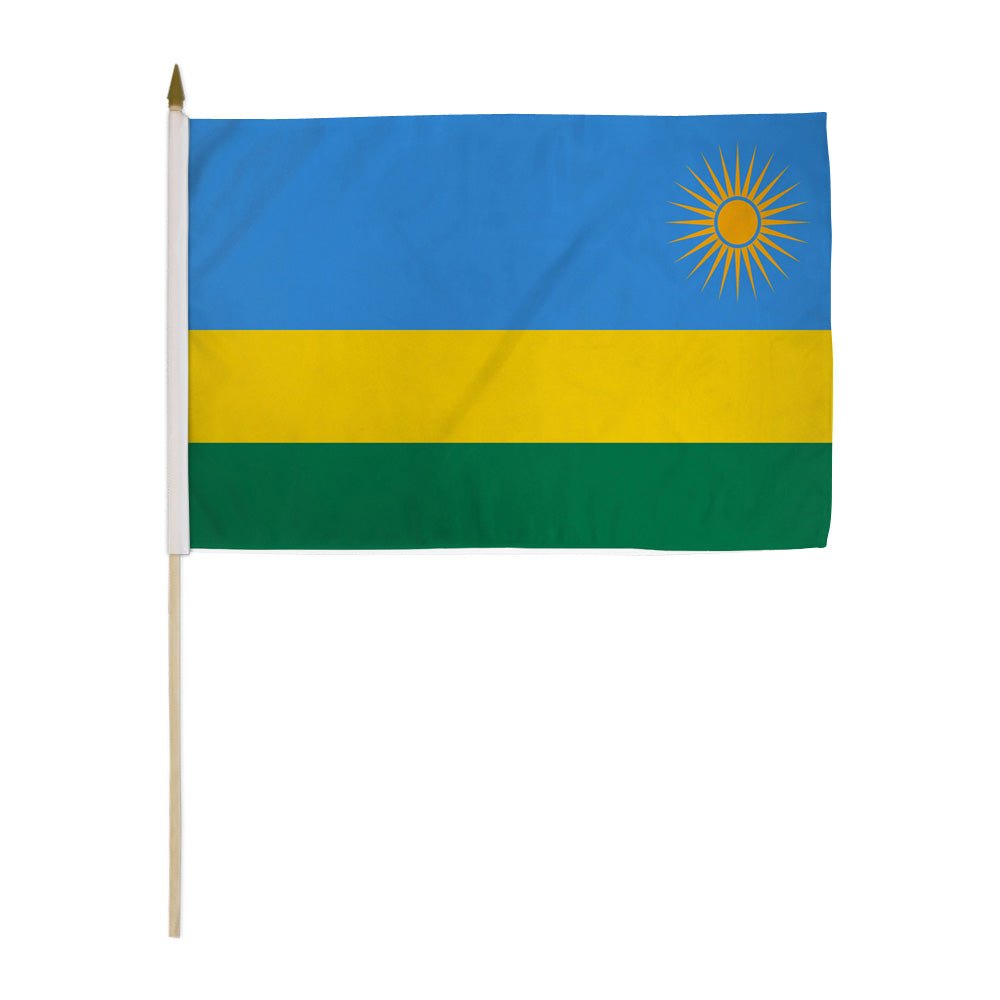 Rwanda 12x18in Stick Flag - Flags Importer