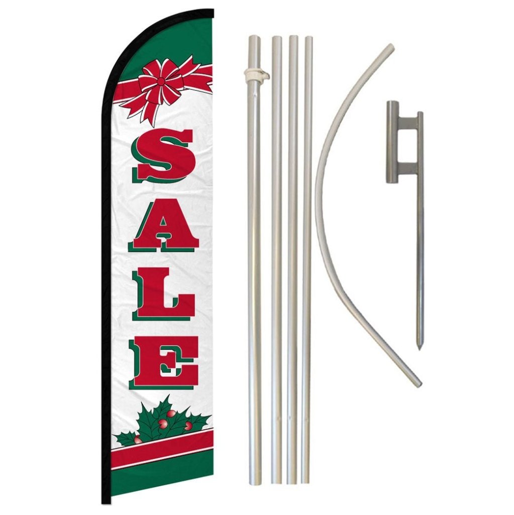 Sale (Christmas) Windless Banner Flag & Pole Kit - Flags Importer