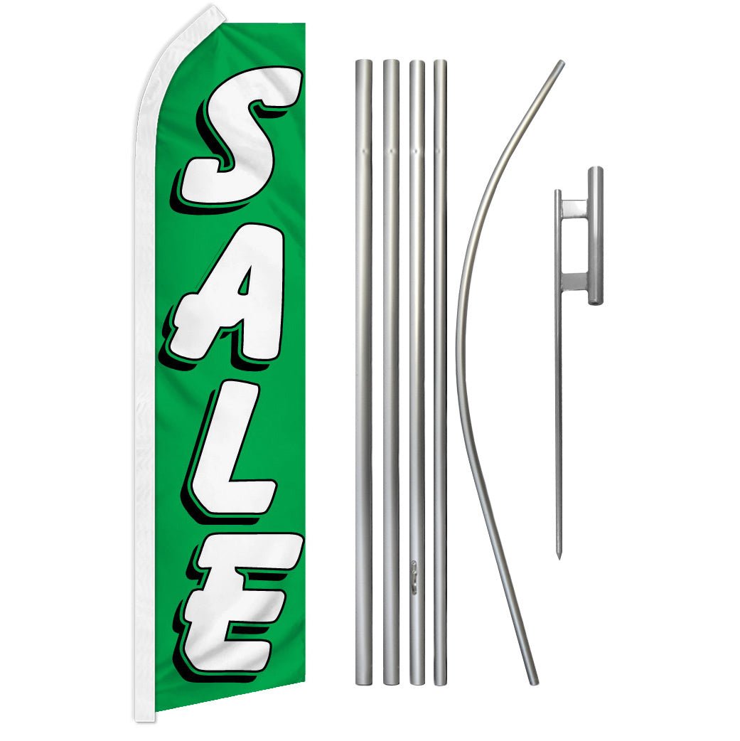 Sale (Green) Super Flag & Pole Kit - Flags Importer