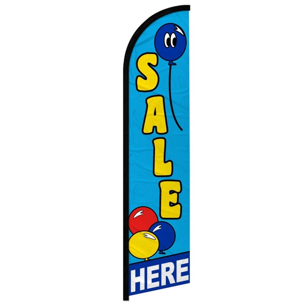 Sale Here (Balloons) Windless Banner Flag - Flags Importer