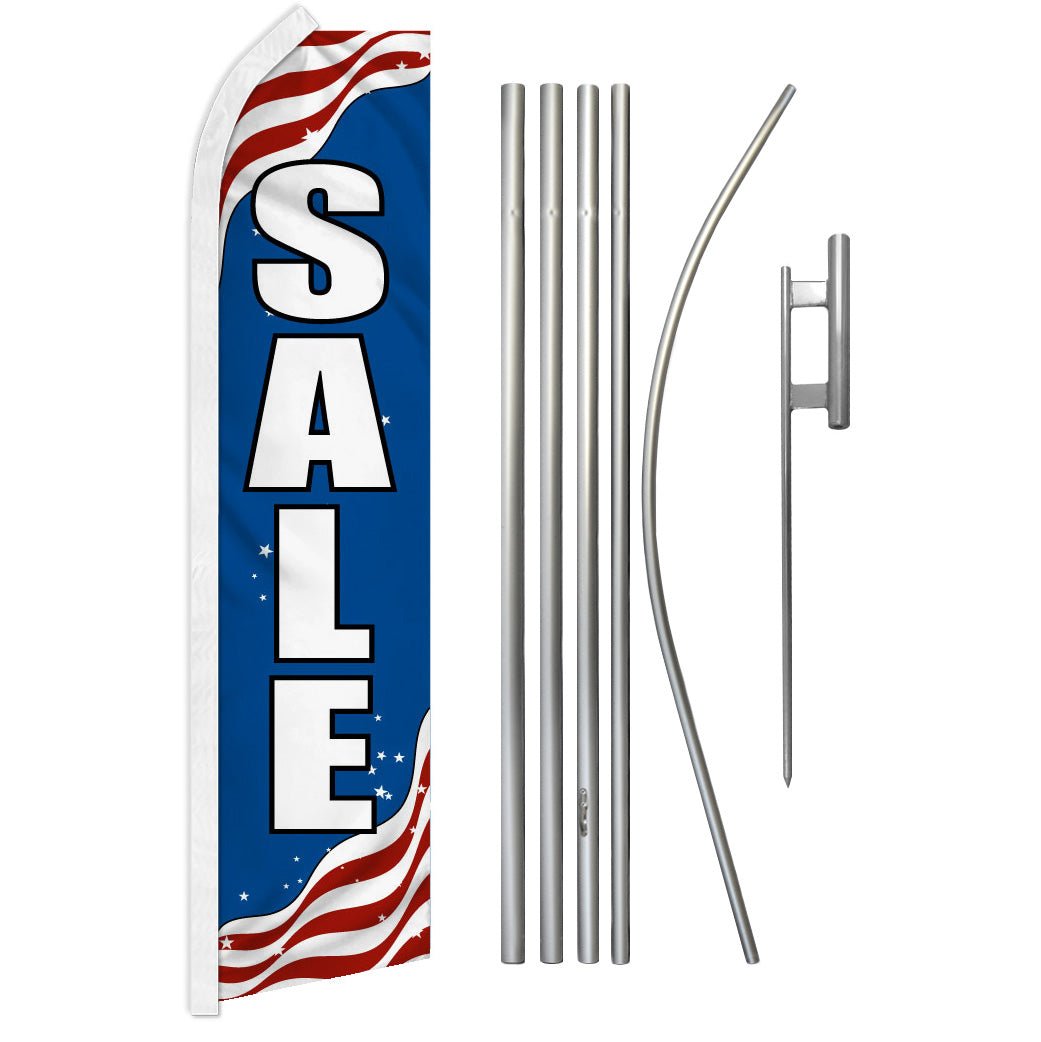 Sale (Patriotic) Super Flag & Pole Kit - Flags Importer