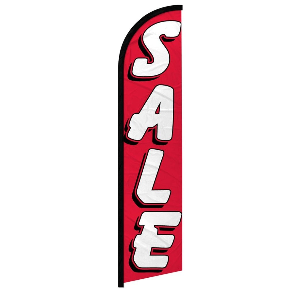 Sale (Red & White) Windless Banner Flag - Flags Importer