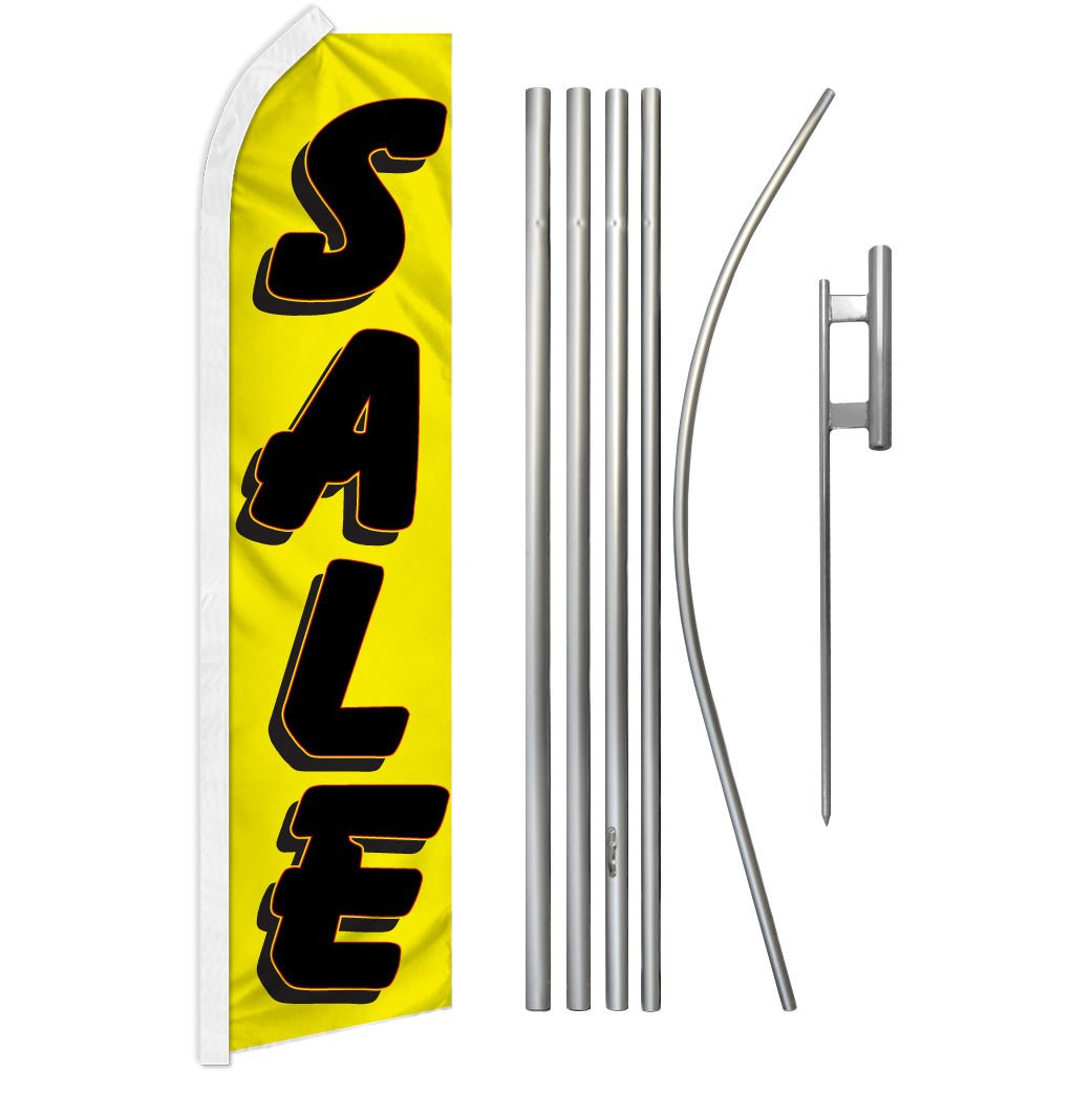 Sale (Yellow) Super Flag & Pole Kit - Flags Importer