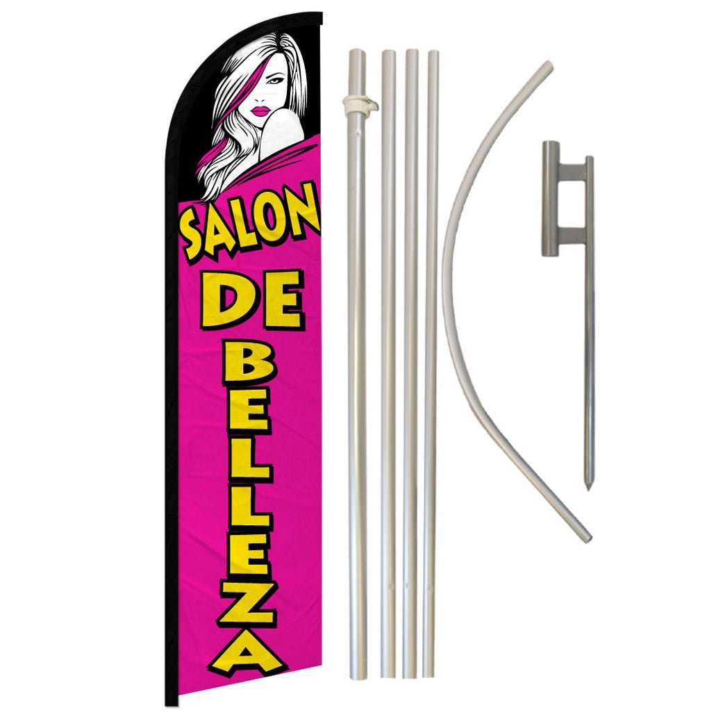 Salon De Belleza Windless Banner Flag & Pole Kit - Flags Importer