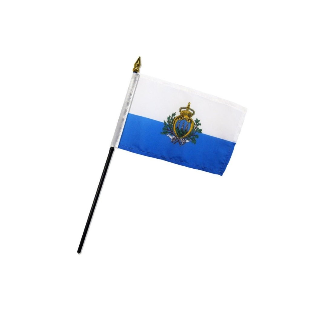 San Marino 4x6in Stick Flag - Flags Importer