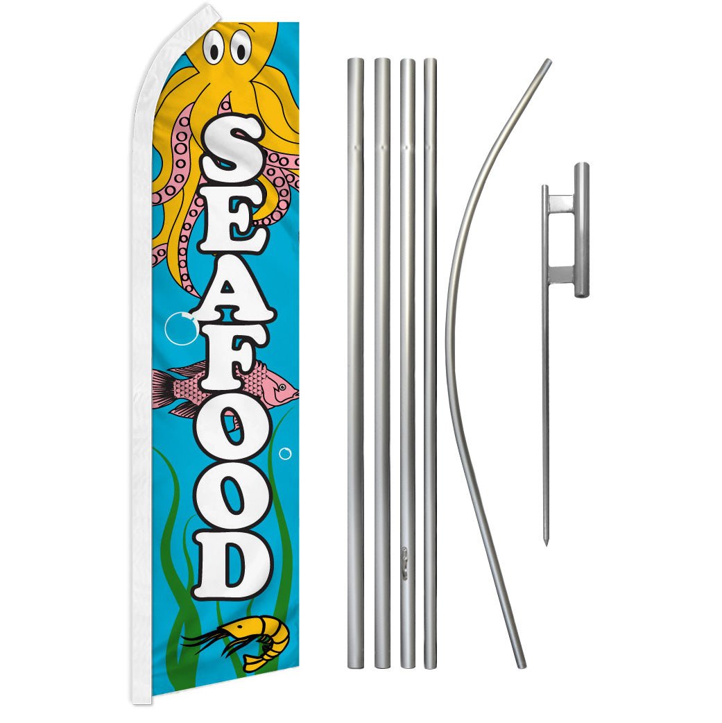 Seafood Super Flag & Pole Kit - Flags Importer