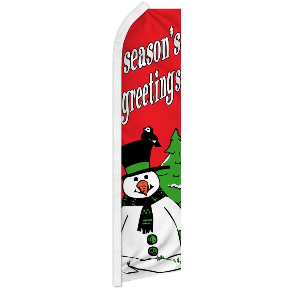 Season's Greetings (Snowman) Super Flag - Flags Importer