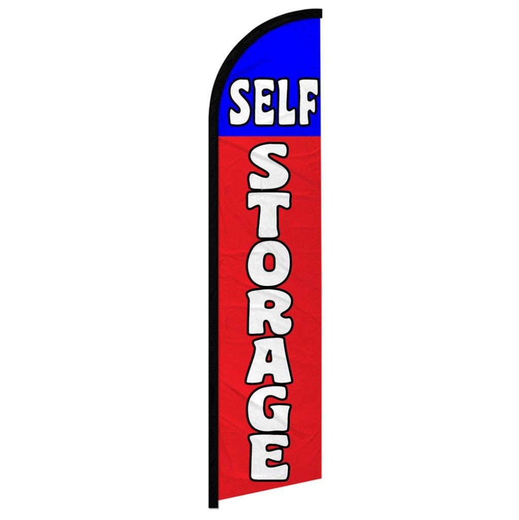 Self Storage (Red & Blue) Windless Banner Flag - Flags Importer