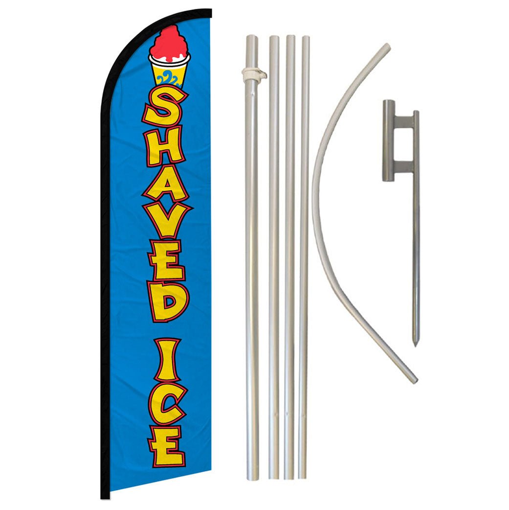 Shaved Ice Windless Banner Flag & Pole Kit - Flags Importer