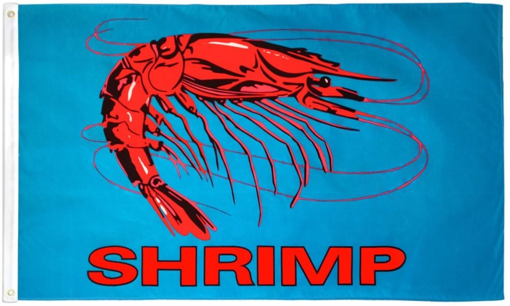 Shrimp (Blue) Flag 3x5ft Poly - Flags Importer