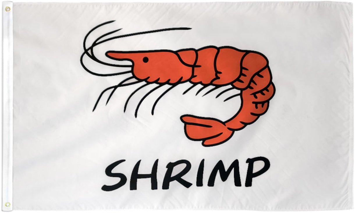 Shrimp (White) Flag 3x5ft Poly - Flags Importer