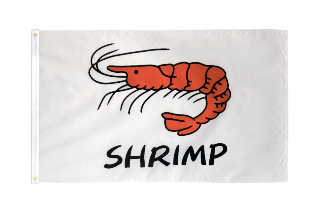 Shrimp (White) Flag 3x5ft Poly - Flags Importer