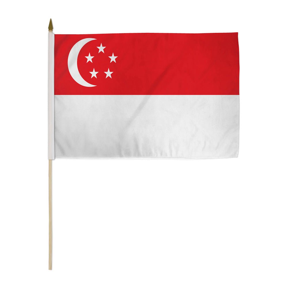 Singapore 12x18in Stick Flag - Flags Importer