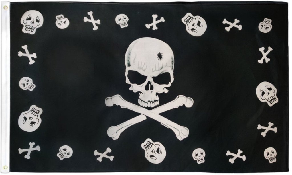 Skull and Bones Pirate Flag 3x5ft Poly - Flags Importer