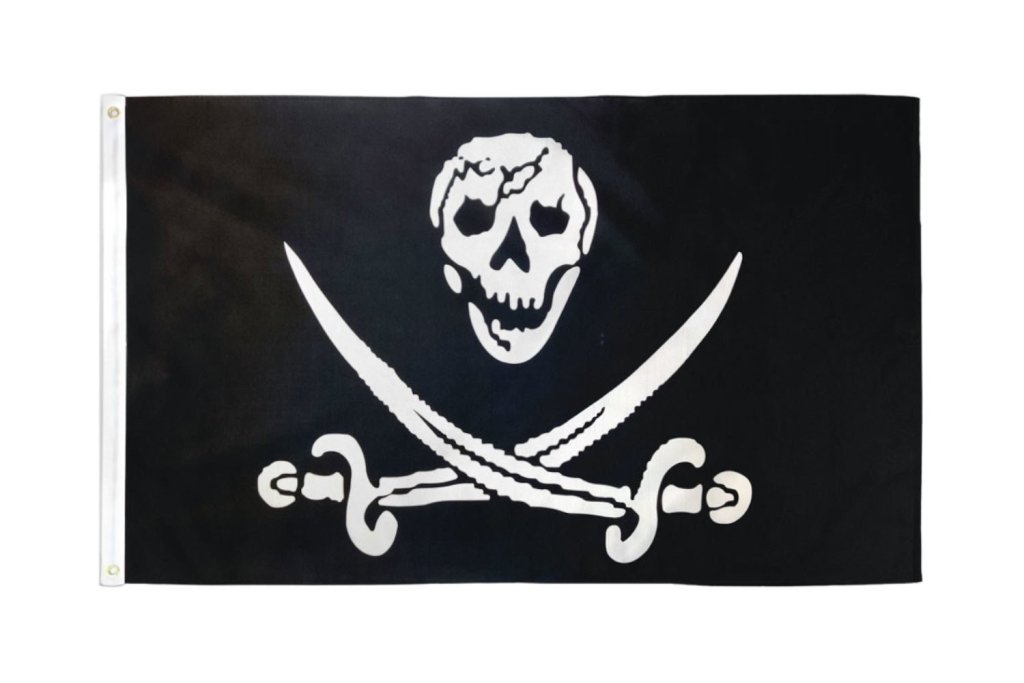 Skull & Two Swords Pirate Flag 3x5ft Poly - Flags Importer