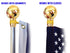 8ft Silver Flag Pole and Gold Base Kit (Ball Top)