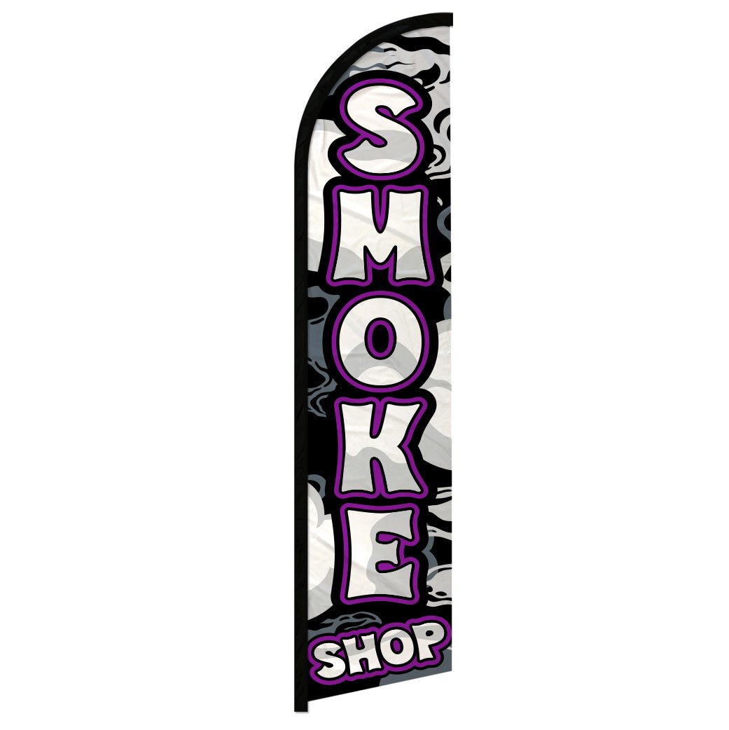 Smoke Shop (Purple) Windless Banner Flag - Flags Importer