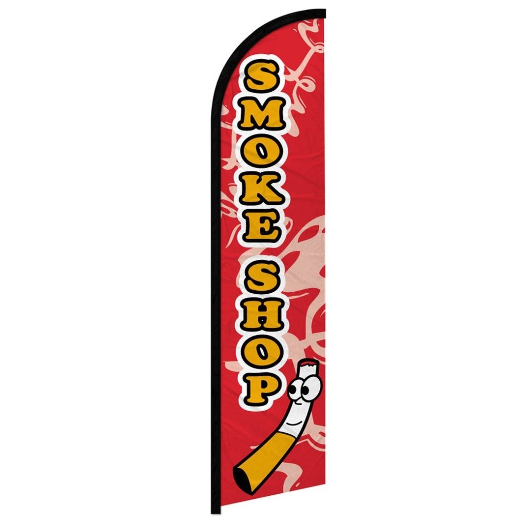 Smoke Shop (Red) Windless Banner Flag - Flags Importer