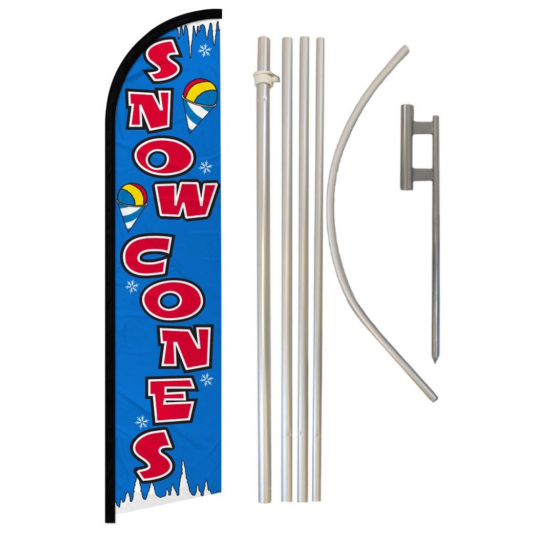 Snow Cones Windless Banner Flag & Pole Kit - Flags Importer