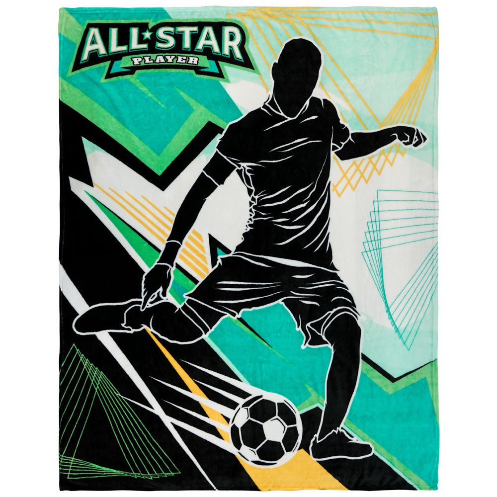 Soccer All Star Soft Plush 50x60in Blanket - Flags Importer