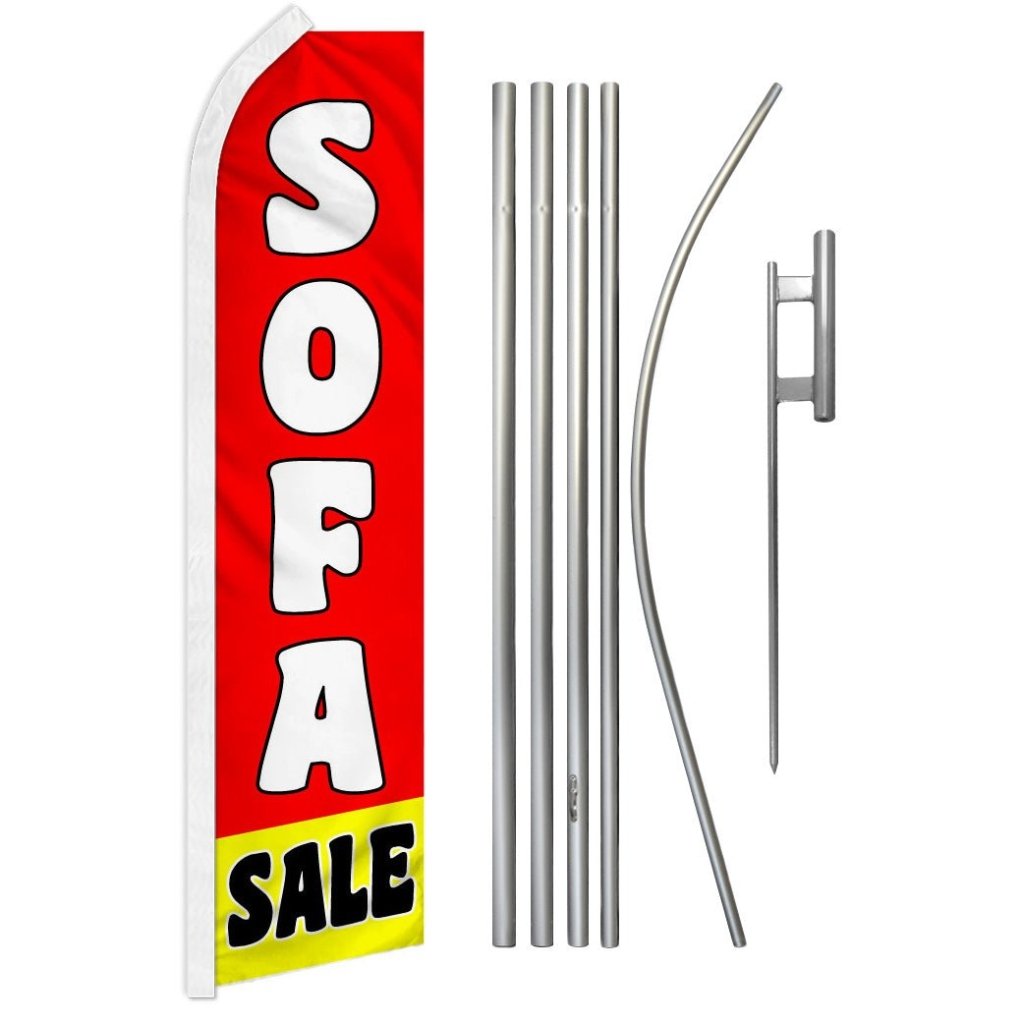 Sofa Sale (Red & Yellow) Super Flag & Pole Kit - Flags Importer