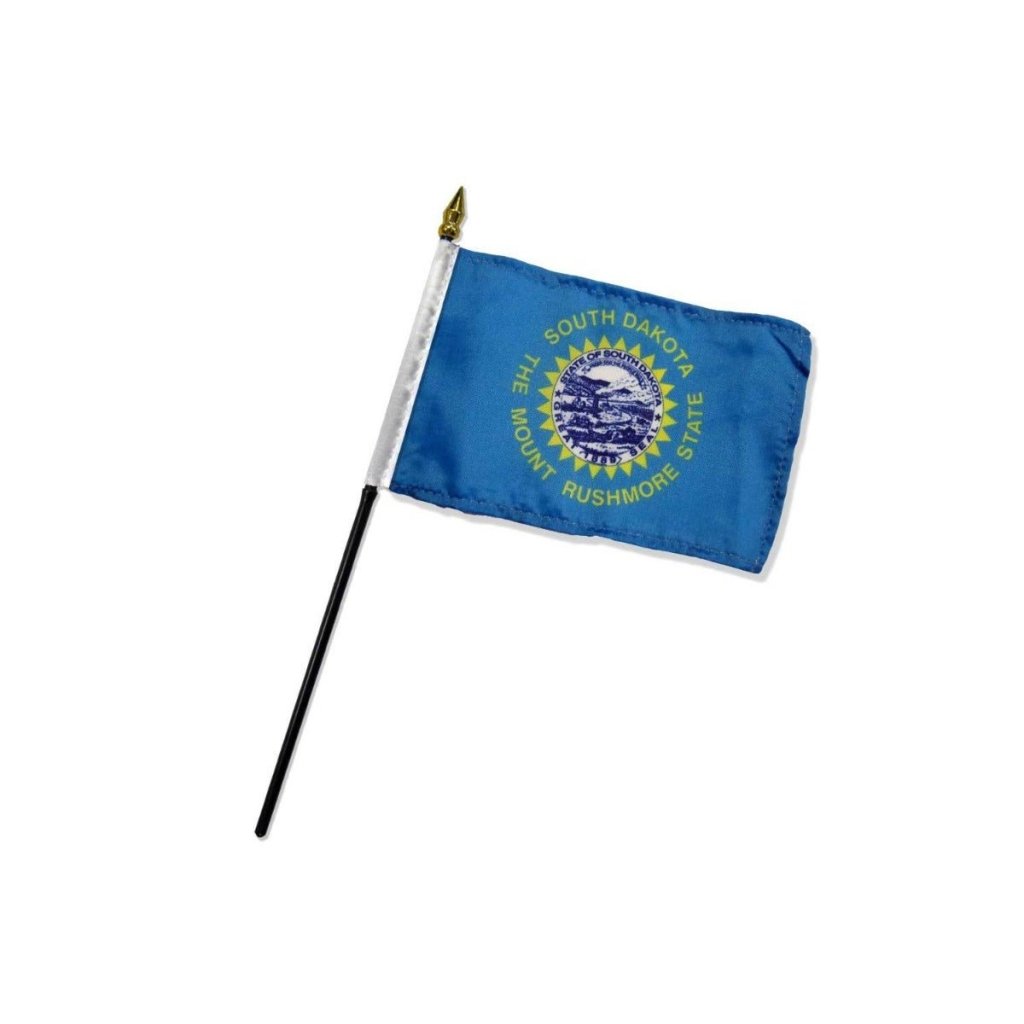 South Dakota 4x6in Stick Flag - Flags Importer